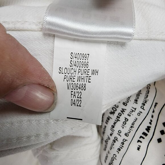 Banana Republic Jeans Womens 24 Petite White Stretch Mid Rise Slouch - Picture 13 of 14